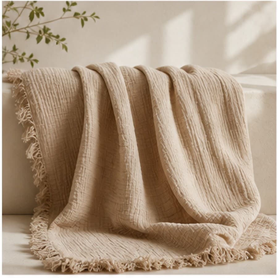 Plaid coton gaufré Luma
