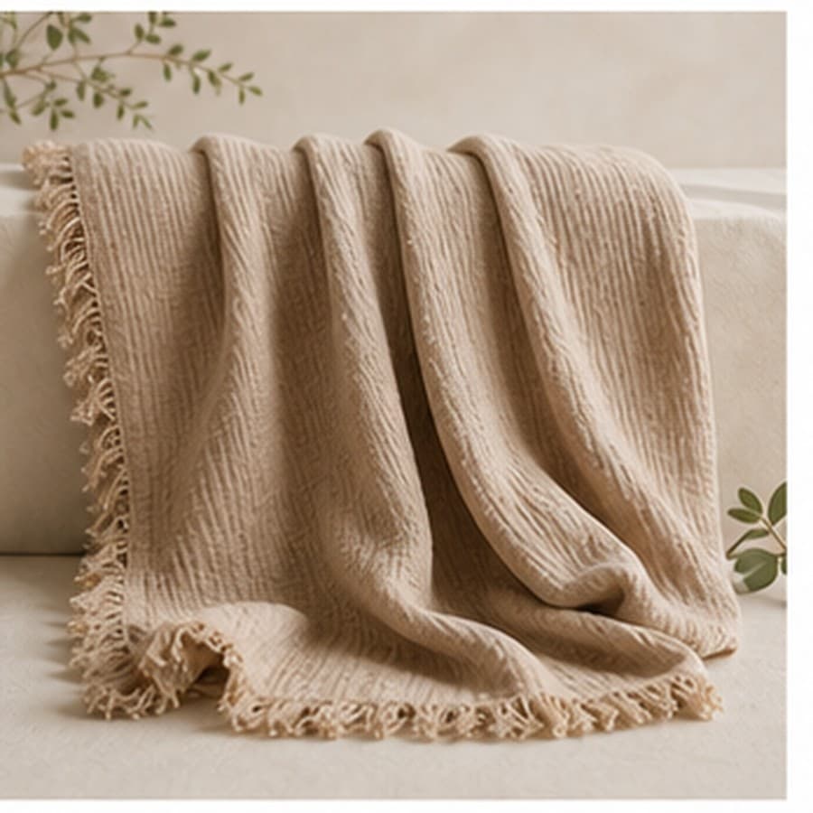Plaid coton gaufré Luma